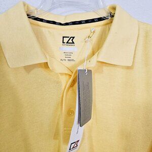 Cutter & Buck Men's Polo Yellow Golf Shirt DryTec Size XL/TG